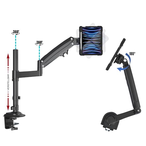 B2Bworkplace Tablethalterung kompatibel mit Apple iPad Pro 11 - Tisch Tablet Halte mit Abnehmbarer Schutzhülle - höhenverstellbar & drehbar