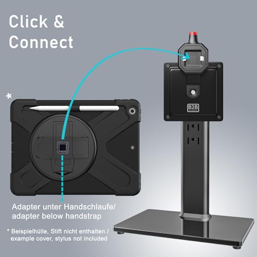 B2Bworkplace Tischständer kompatibel mit Apple iPad 10,2" iPad (9. Generation) - Tablethalterung mit Abnehmbarer Schutzhülle - höhenverstellbar & drehbar