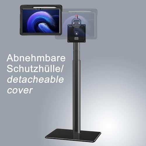 B2Bworkplace Bodenständer kompatibel mit Xiaomi Pad 6 - Tablethalterung mit Abnehmbarer Schutzhülle - höhenverstellbar & drehbar