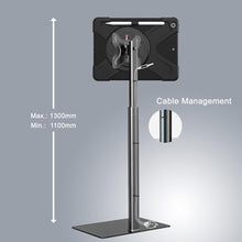 Laden Sie das Bild in den Galerie-Viewer, B2Bworkplace Bodenständer kompatibel mit Samsung Galaxy Tab A9 - Tablethalterung mit Abnehmbarer Schutzhülle - höhenverstellbar &amp; drehbar