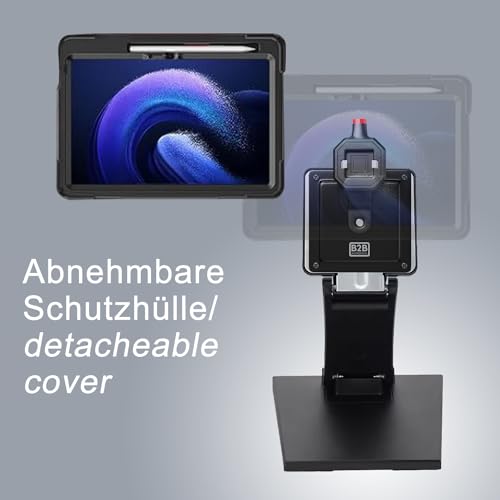 B2Bworkplace Tischständer kompatibel mit Xiaomi Pad 6 - Tablethalterung mit Abnehmbarer Schutzhülle - höhenverstellbar & drehbar