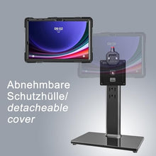 Laden Sie das Bild in den Galerie-Viewer, B2Bworkplace Tischständer kompatibel mit Samsung Galaxy Tab S9+ - Tablethalterung mit Abnehmbarer Schutzhülle - höhenverstellbar &amp; drehbar