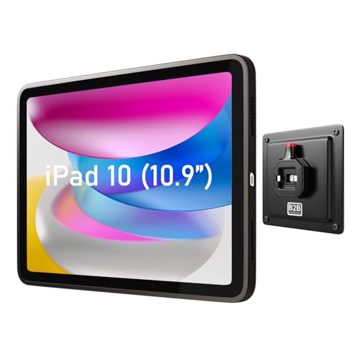 B2Bworkplace Tablet Halterung Wand kompatibel mit iPad 10,9" (10. Generation) - inkl. Schutzhülle passgenau - vertikal & horizontal - flach - Schnellverschluss - Tablet Wandbefestigung Halter