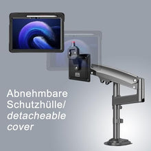 Laden Sie das Bild in den Galerie-Viewer, B2Bworkplace Tablethalterung kompatibel mit Xiaomi Pad 6 - Tisch Tablet Halte mit Abnehmbarer Schutzhülle - höhenverstellbar &amp; drehbar