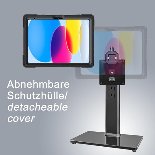 B2Bworkplace Tischständer kompatibel mit Apple iPad 10,9" iPad (10. Generation) - Tablethalterung mit Abnehmbarer Schutzhülle - höhenverstellbar & drehbar