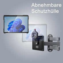 Laden Sie das Bild in den Galerie-Viewer, B2Bworkplace Wandhalterung kompatibel mit Microsoft Surface Pro 8 - Tablet Halterung mit Abnehmbarer Schutzhülle - mit Schwenkarm und drehbar