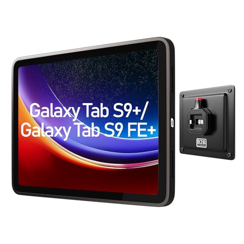 B2Bworkplace Tablet Halterung Wand kompatibel mit Samsung Galaxy Tab S9+ / S9 FE+ - inkl. Schutzhülle passgenau - vertikal & horizontal - flach - Schnellverschluss - Tablet Wandbefestigung Halter