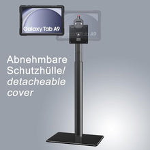 Laden Sie das Bild in den Galerie-Viewer, B2Bworkplace Bodenständer kompatibel mit Samsung Galaxy Tab A9 - Tablethalterung mit Abnehmbarer Schutzhülle - höhenverstellbar &amp; drehbar