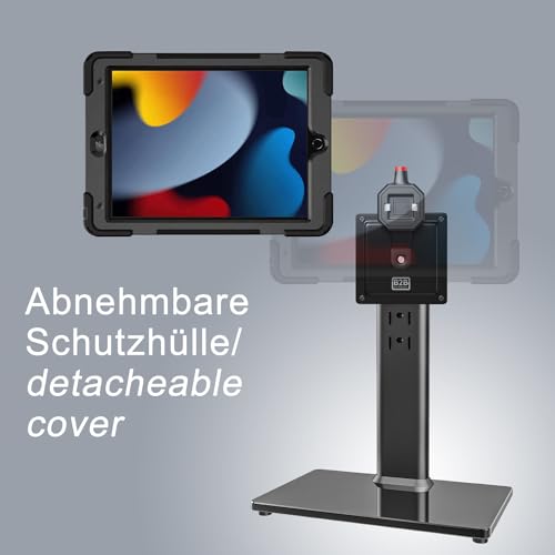 B2Bworkplace Tischständer kompatibel mit Apple iPad 10,2" iPad (9. Generation) - Tablethalterung mit Abnehmbarer Schutzhülle - höhenverstellbar & drehbar