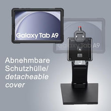 Laden Sie das Bild in den Galerie-Viewer, B2Bworkplace Tischständer kompatibel mit Samsung Galaxy Tab A9 - Tablethalterung mit Abnehmbarer Schutzhülle - höhenverstellbar &amp; drehbar