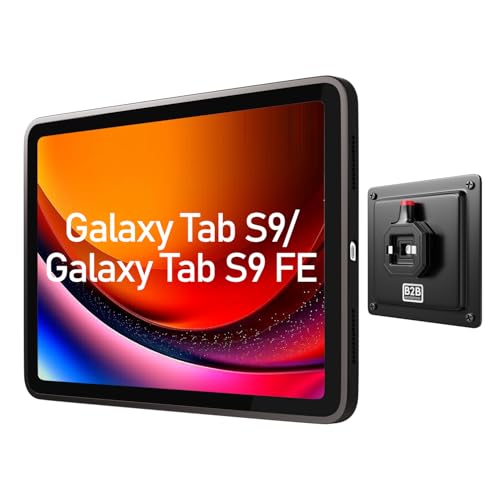 B2Bworkplace Tablet Halterung Wand kompatibel mit Samsung Galaxy Tab S9 / S9 FE - inkl. Schutzhülle passgenau - vertikal & horizontal - flach - Schnellverschluss - Tablet Wandbefestigung Halter