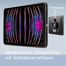 Laden Sie das Bild in den Galerie-Viewer, B2Bworkplace Tablet Halterung Wand kompatibel mit iPad Pro 11&quot; (2022) - inkl. Schutzhülle passgenau - vertikal &amp; horizontal - flach - Schnellverschluss - Tablet Wandbefestigung Halter