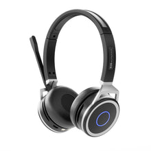 Laden Sie das Bild in den Galerie-Viewer, PC Headset Kopfhörer Bluetooth kabellos - Mikrofon mit Geräuschunterdrückung, MS Teams optimiert, PC &amp; Smartphone parallel, Ladestation, Anrufsteuerung, Status-LED, Zoom &amp; Skype for Business