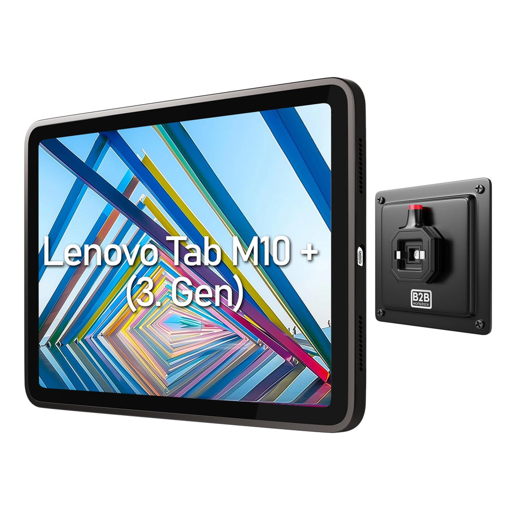 B2Bworkplace Tablet Halterung Wand kompatibel mit Lenovo Tab M10 (3. Gen.) - inkl. Schutzhülle passgenau - vertikal & horizontal - flach - Schnellverschluss - Tablet Wandbefestigung Halter