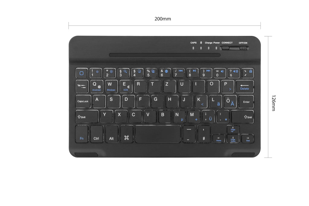 B2Bworkplace Bluetooth Tastatur kompatibel mit Samsung Galaxy Tab Active 3 und Active 5 - kleine 8 Zoll Größe