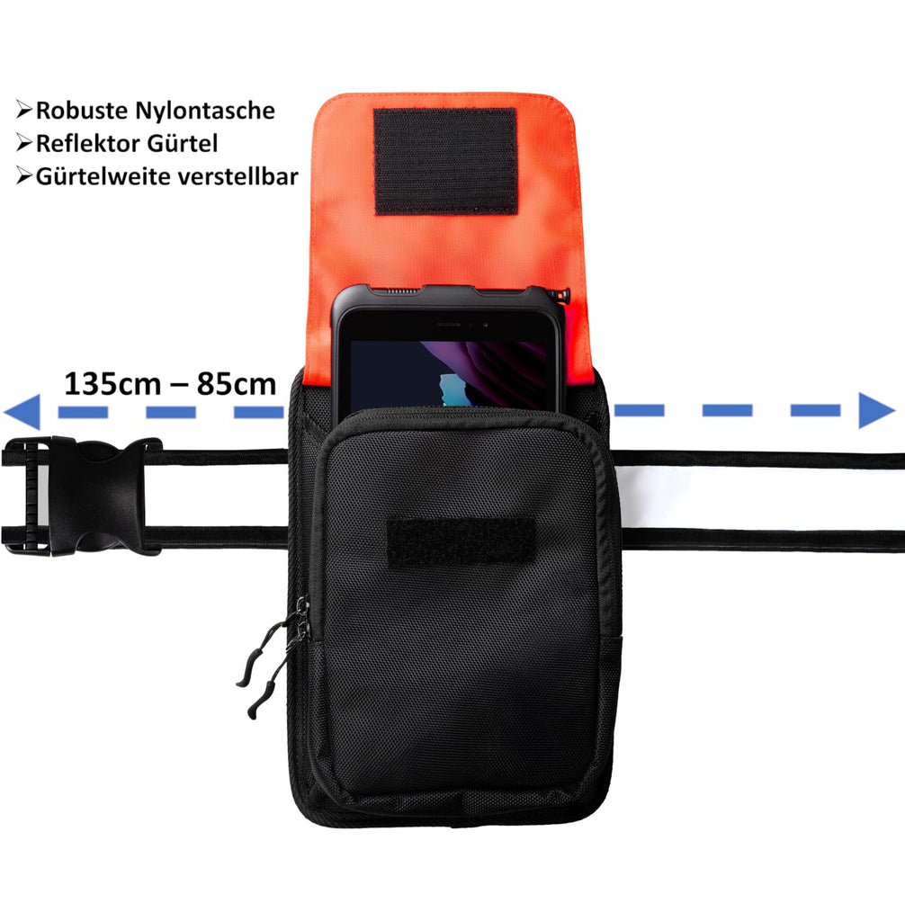 B2Bworkplace Holster Gürteltasche - 8 Zoll große Tablet Tasche Kompatibel mit Samsung Galaxy Tab Active 3 und Active 5 - inkl. Bluetooth Tastatur