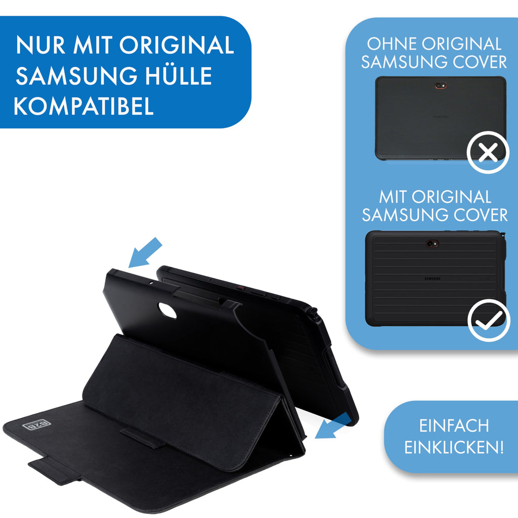 B2Bworkplace Tablet Hülle kompatibel mit Samsung Galaxy Tab Active 4 Pro - Tasche in Umweltfreundlichem Design mit Aufstellfunktion