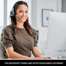 Laden Sie das Bild in den Galerie-Viewer, PC Headset Kopfhörer Bluetooth kabelgebunden - Mikrofon mit Geräuschunterdrückung, Microsoft Teams optimiert, Anrufsteuerung, Status-LED, Zoom &amp; Skype for Business