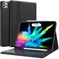 Earto Hülle mit Tastatur für iPad Air 4. Generation 2020 - iPad Pro 11 2021(3. Generation) - Abnehmbare kabellose Tastatur - iPad Air 4 10,9 Zoll 2020, iPad Pro 11 Zoll 2021/2020/2018, Schwarz