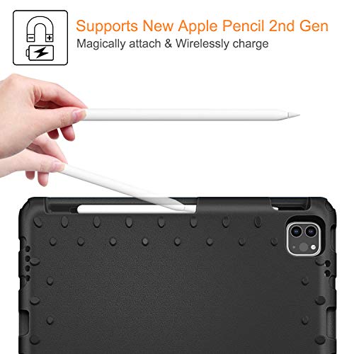 Fintie Case for iPad Air 4th Generation 10.9" 2020, iPad Pro 11-inch (3rd generation) 2021 / iPad Pro 11 2020 & 2018 - Kiddie Lightweight Shockproof Kids Friendly Stand Cover, Pencil Holder, Black