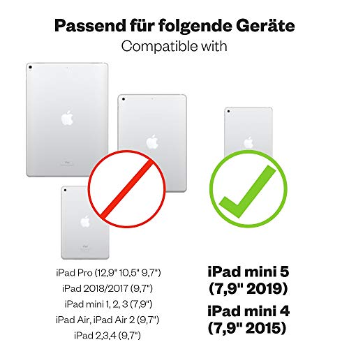 KAVAJ Lederhülle London geeignet für Apple iPad Mini 5 (2019) & 4 Hülle Echtleder Case Schwarz aus echtem Leder mit Stand und Auto Schlaf/Aufwachen Funktion. Dünnes Smart-Cover Schutzhülle