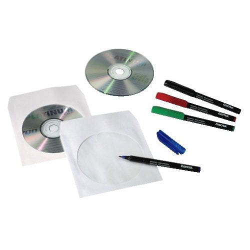Hama CD/DVD Papier-Schutzhüllen, Weiß, 100er-Pack