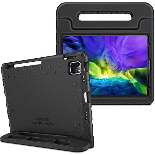 Fintie Case for iPad Air 4th Generation 10.9" 2020, iPad Pro 11-inch (3rd generation) 2021 / iPad Pro 11 2020 & 2018 - Kiddie Lightweight Shockproof Kids Friendly Stand Cover, Pencil Holder, Black