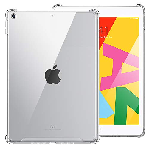 MoKo Hülle Kompatibel mit Neu iPad 8. Generation 10.2" 2020 / iPad 7. Generation 2019, Stoßfest Schutzhülle mit Verstärkt Ecken TPU Bumper Kratzfest Transparent Hart Rückseite Abdeckung - Transparent
