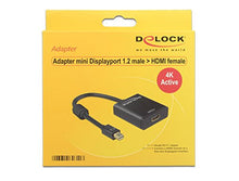 Laden Sie das Bild in den Galerie-Viewer, Delock Adapter mini Displayport 1.2 Stecker &gt; HDMI Buchse 4K Aktiv schwarz