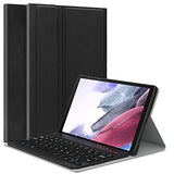 MoKo Tastatur Hülle Kompatibel mit Galaxy Tab A7 Lite 8,7 Zoll 2021(SM-T225/T220), PU Tablet Schutzhülle mit Abnehmbar Kabellos Tastatur QWERTY Layout, Schwarz