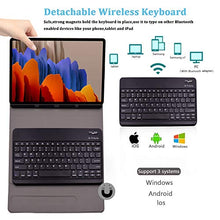 Laden Sie das Bild in den Galerie-Viewer, Zanfee Tastaturhülle für Samsung Tab S7+/Tab S7 Plus 12,5 Zoll, magnetisch abnehmbare Bluetooth-Tastatur mit Schutzhülle für Samsung Galaxy Tab S7 Plus 2020 (SM-T970/T975/T976), Schwarz