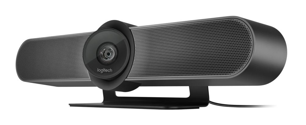 Logitech MEETUP Videokonferenz-Webcam, Ultra-HD 4K, 120° Blickfeld, Motorisierte Neigung, Integrierte Lautsprecher, Full Duplex & Advanced Beamforming Mikrofone, Für kleinere Meetingräume - Schwarz