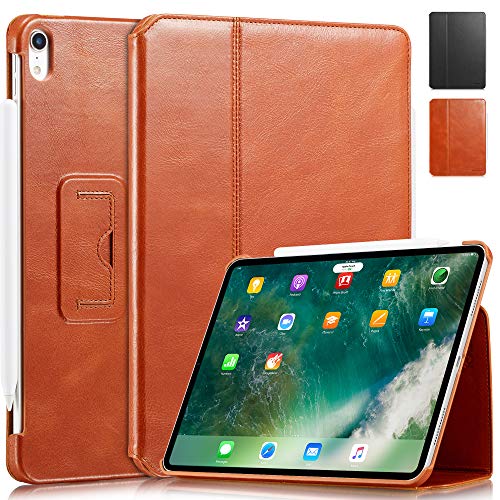 KAVAJ Lederhülle Berlin geeignet für Apple iPad Air 4 10.9" 2020 Hülle Echtleder Case Cognac-Braun aus echtem Leder mit Stand und Auto Schlaf/Aufwachen Funktion. Dünnes Smart-Cover Schutzhülle