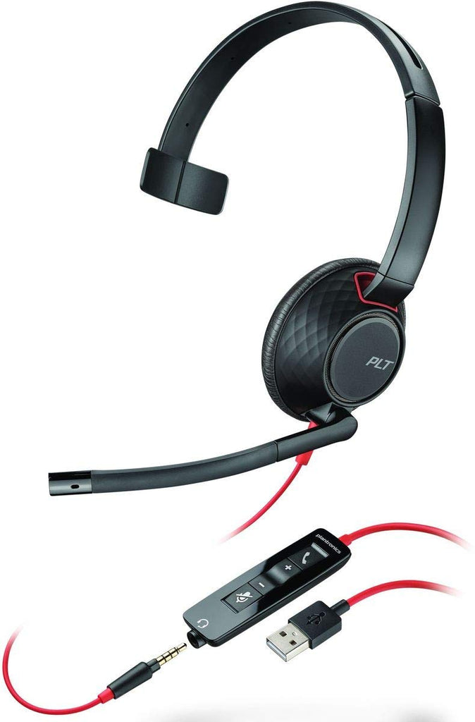 Plantronics Headset/Kopfhörer Blackwire C5210 monaural mit USB-A & 3,5 mm Klinke