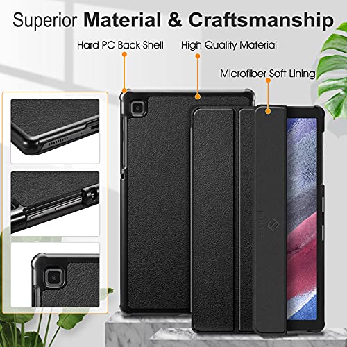 Fintie Slim Case for Samsung Galaxy Tab A7 Lite 8.7 inch 2021 Model (SM-T220/T225/T227), Ultra Thin Lightweight Hard Back Shell Tri-Fold Stand Cover, Black