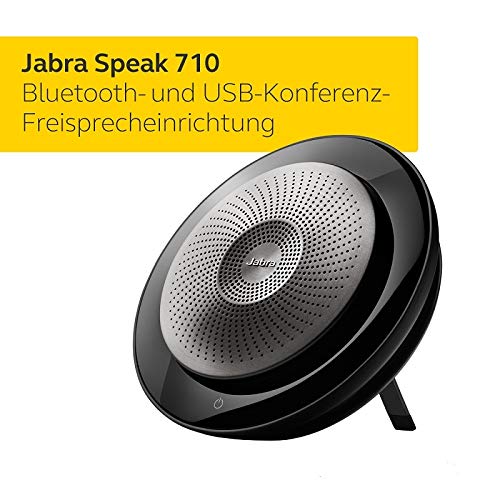 Jabra Speak 710 Konferenzlautsprecher – Microsoft zertifizierter tragbarer Lautsprecher mit Bluetooth Adapter und USB-Anschluss – Für Laptop, Smartphone und Tablet