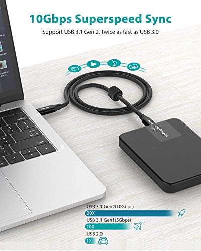 Nimaso USB Typ C zu USB C Kabel 3.1 Gen 2 1M,100W USB C Kabel PD Schnellladekabel E-Mark Chip SuperSpeed 10 Gbit s für MacBook Pro,iPad Pro 2020/2018,Galaxy S21/S21+/S21 Ultra/S20/10,MacBook air 2020
