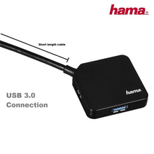 Laden Sie das Bild in den Galerie-Viewer, Hama 4-Port USB-3.0 Hub, kompatibel auch mit Windows 10, schwarz