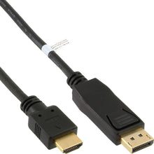 Laden Sie das Bild in den Galerie-Viewer, InLine 17182 DisplayPort zu HDMI Konverter Kabel, schwarz, 2m