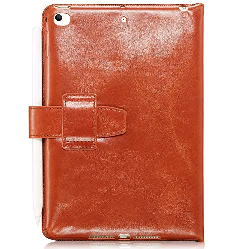KAVAJ Lederhülle London geeignet für Apple iPad Mini 5 (2019) & 4 Hülle Echtleder Case Cognac-Braun aus echtem Leder mit Stand und Auto Schlaf/Aufwachen Funktion. Dünnes Smart-Cover Schutzhülle