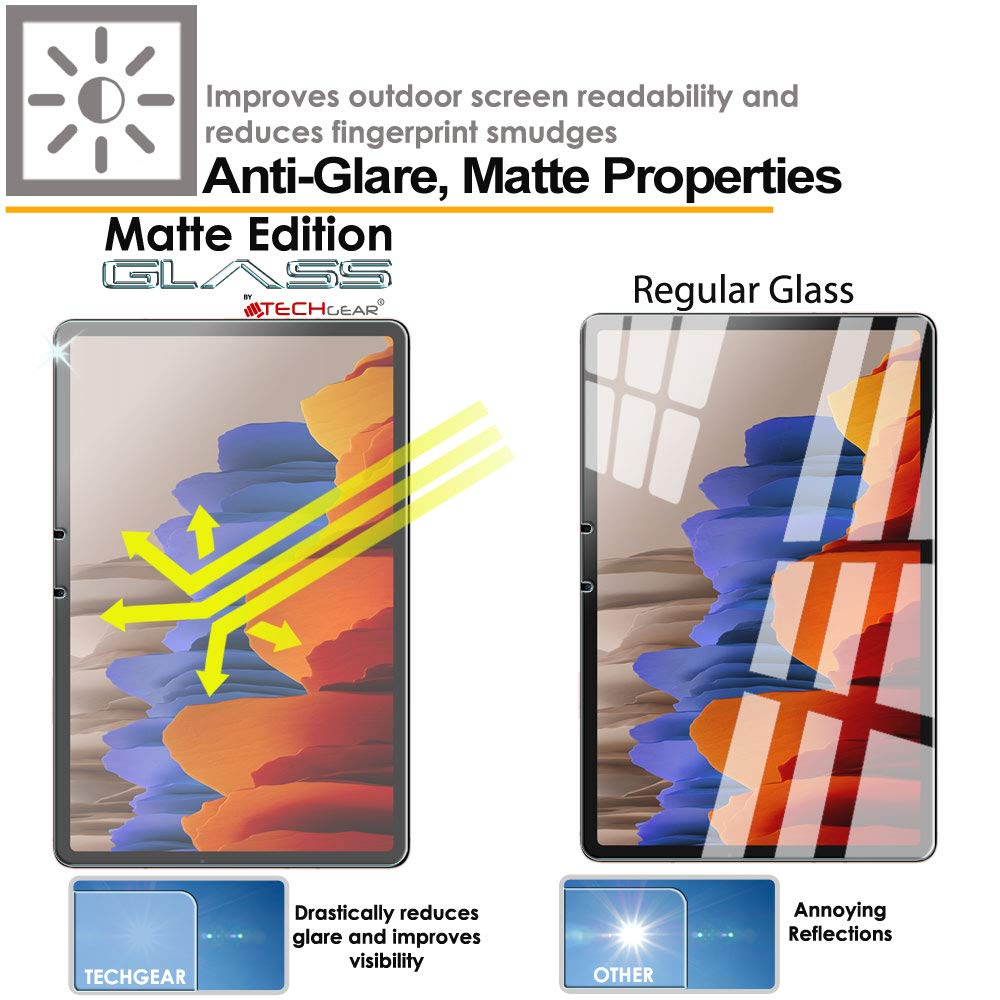 TECHGEAR Matte Glass für Galaxy Tab S7 (11 Zoll), Matt Blendschutz Panzerglas Auflage, Original gehärtetes Glas Displayschutzfolie kompatibel mit Samsung Galaxy Tab S7 2020 SM-T870 / SM-T875
