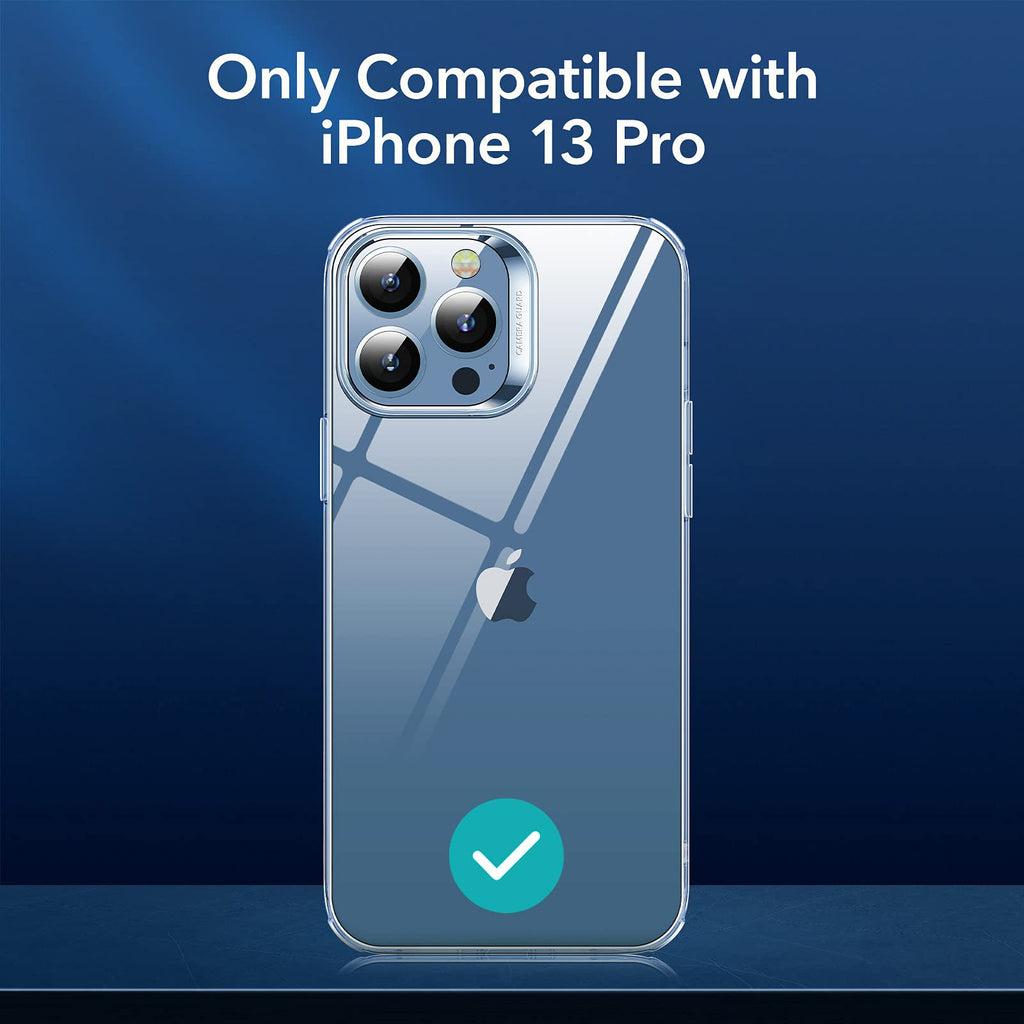 ESR dünne Silikon Hülle kompatibel mit iPhone 13 Pro, transparentes Hybrid Case, kratzresistente Rückseite, griffiger Schutzrahmen, Klar