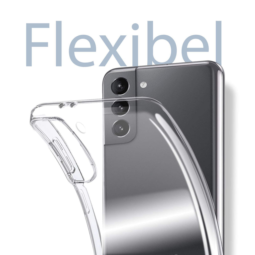 vau SoftGrip Case kompatibel mit Samsung Galaxy S21 Plus (6.7") – Hülle weich dünn transparent durchsichtig klar Handyhülle aus Silikon