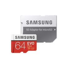 Laden Sie das Bild in den Galerie-Viewer, Samsung MB-MC64GA/EU EVO Plus 64 GB microSDXC UHS-I U3 Speicherkarte inkl. SD-Adapter Rot/Weiß
