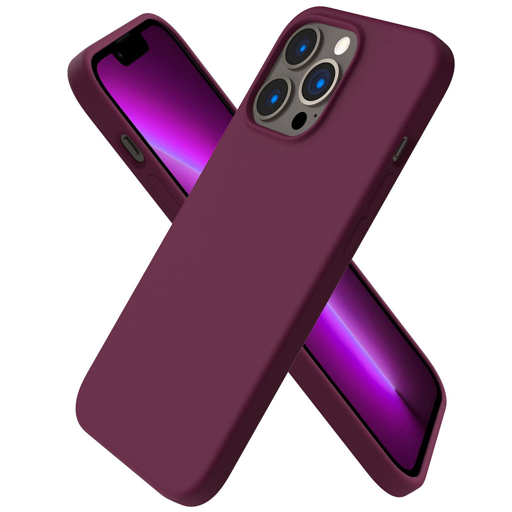 ORNARTO kompatibel mit iPhone 13 Pro 6,1 Silikon Case, Hülle Ultra Dünne Voller Schutz Flüssig Silikon Handyhülle Schutz für iPhone 13 Pro (2021) 6,1 Zoll-Schwarz