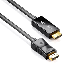 Laden Sie das Bild in den Galerie-Viewer, deleyCON 1m DisplayPort zu HDMI Kabel - High Speed 4k UHD FullHD 1080p 3D HDCP Audioübertragung - DP Stecker auf HDMI Stecker Adapterkabel - Schwarz