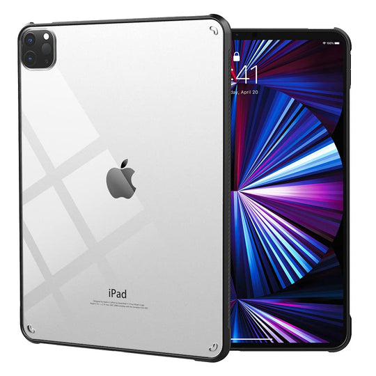 Dadanism Transparent Hülle für iPad Pro 11" 2021 (3. Generation), Schlank Stoßfest Schutzhülle mit Weich Rundum Schützend TPU Kante und Verdikte Ecken für iPad Pro 11 2021, Schwarz