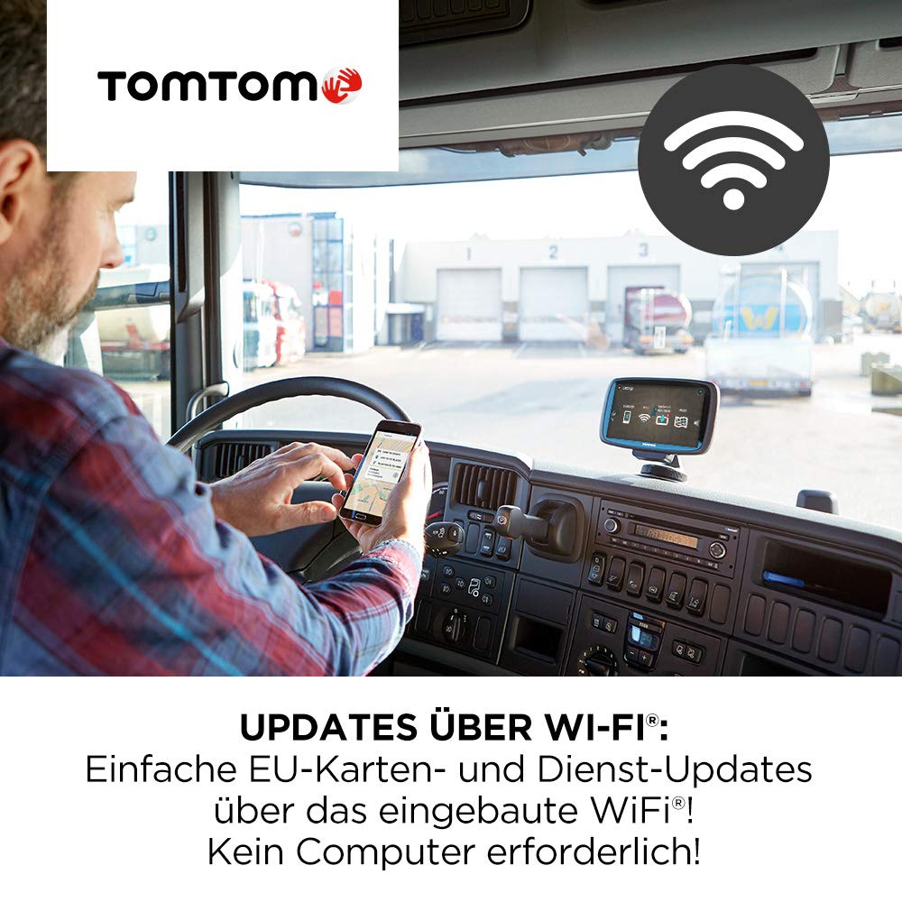 TomTom LKW Navigationsgerät GO Professional 6250 (6 Zoll, Sonderziele und Routen für LKW, Stauvermeidung dank TomTom Traffic, Karten-Updates Europa, Updates über Wi-Fi, hochwertige Halterung)