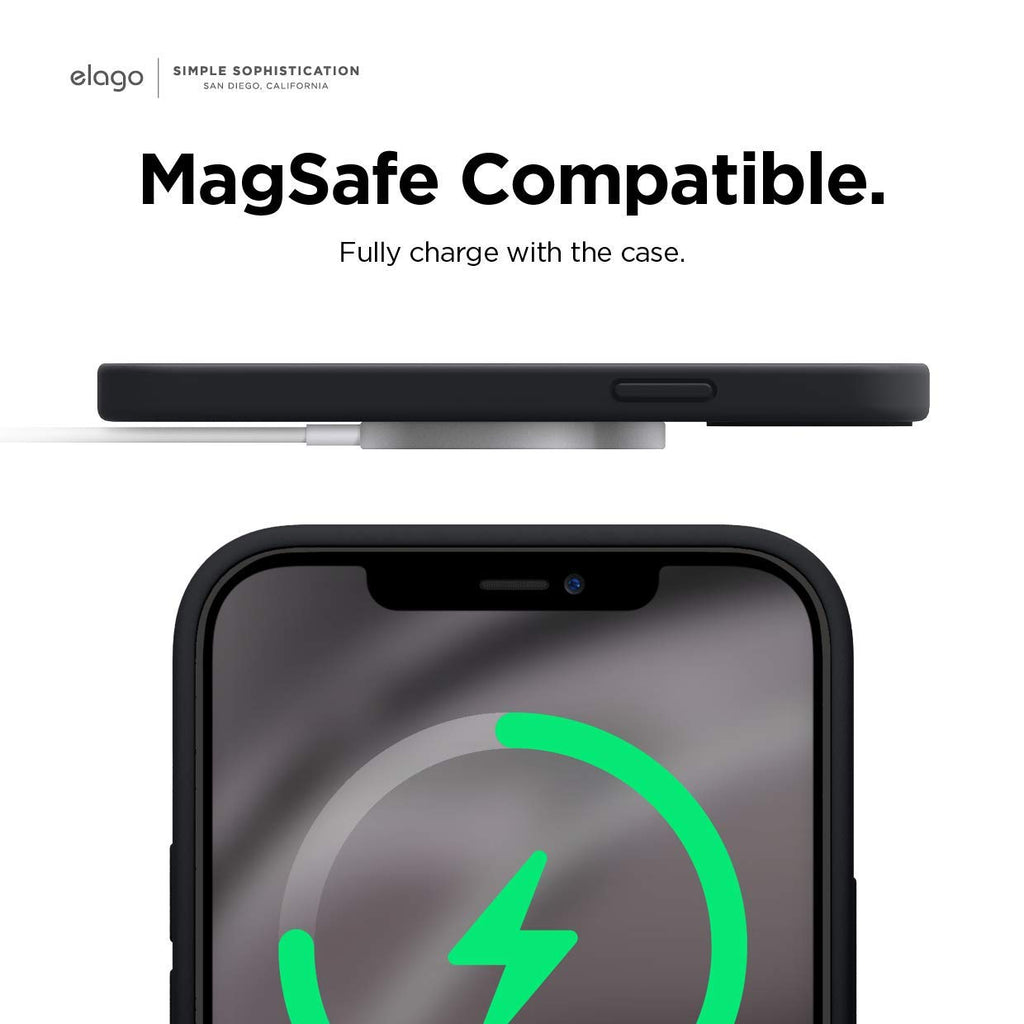 elago Liquid Silicone Case Kompatibel mit iPhone 12 Mini Hülle (5,4"), Hochwertiges Silikon, Rundumschutz Handyhülle : 3-Layer Struktur Schutzhülle (Schwarz)