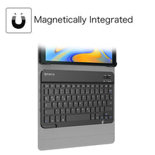 Laden Sie das Bild in den Galerie-Viewer, Fintie Tastatur Hülle für Samsung Galaxy Tab A 10.5 SM-T590/T595 2018 Tablet-PC - Ultradünn leicht Schutzhülle mit magnetisch Abnehmbarer drahtloser Deutscher Bluetooth Tastatur, Schwarz